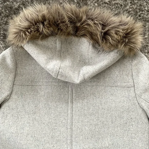 J. Crew Pea Coat with Faux Fur Hood - Picture 7 of 11